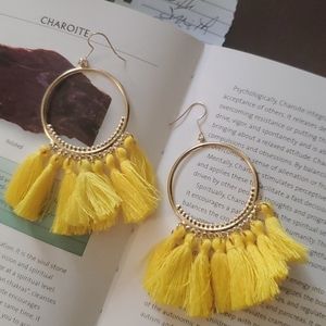Part of Jewelry Sale yellow tasseled earrings